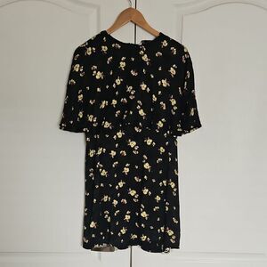 Zara Black and Yellow Flutter Sleeve Sundress